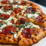 Hot Honey Pepperoni Pizza with Ricotta – Sweet, Spicy & Creamy Delight!