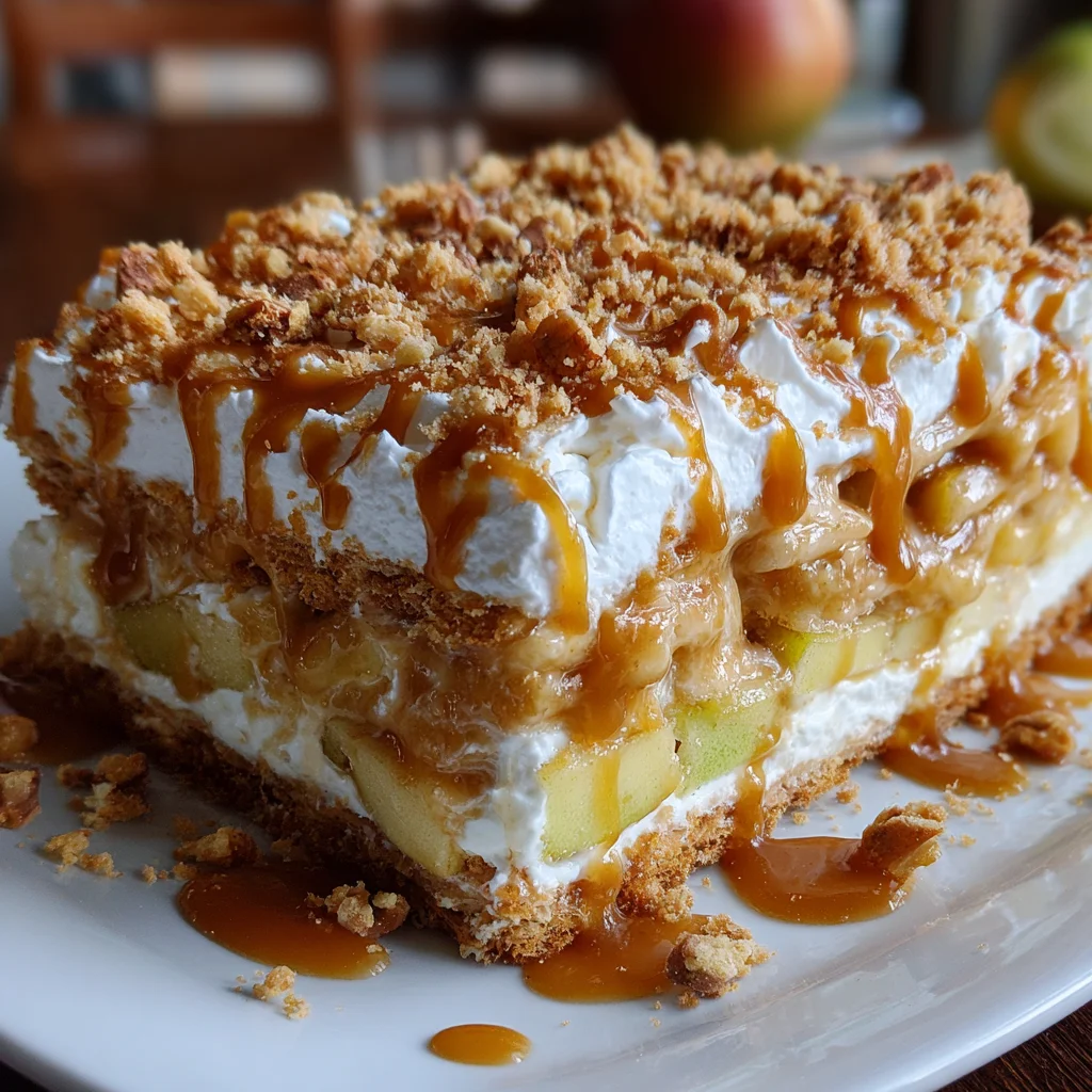 Cozy Caramel Apple Eclair Cake | Taste of Nostalgia