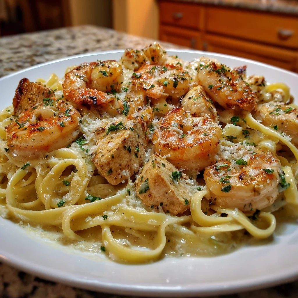 Creamy Chicken and Shrimp Alfredo The Ultimate Comfort Food!