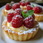 Vanilla Cream Tarts with Fresh Raspberries – Elegant, Creamy & Bursting with Bright Flavor!