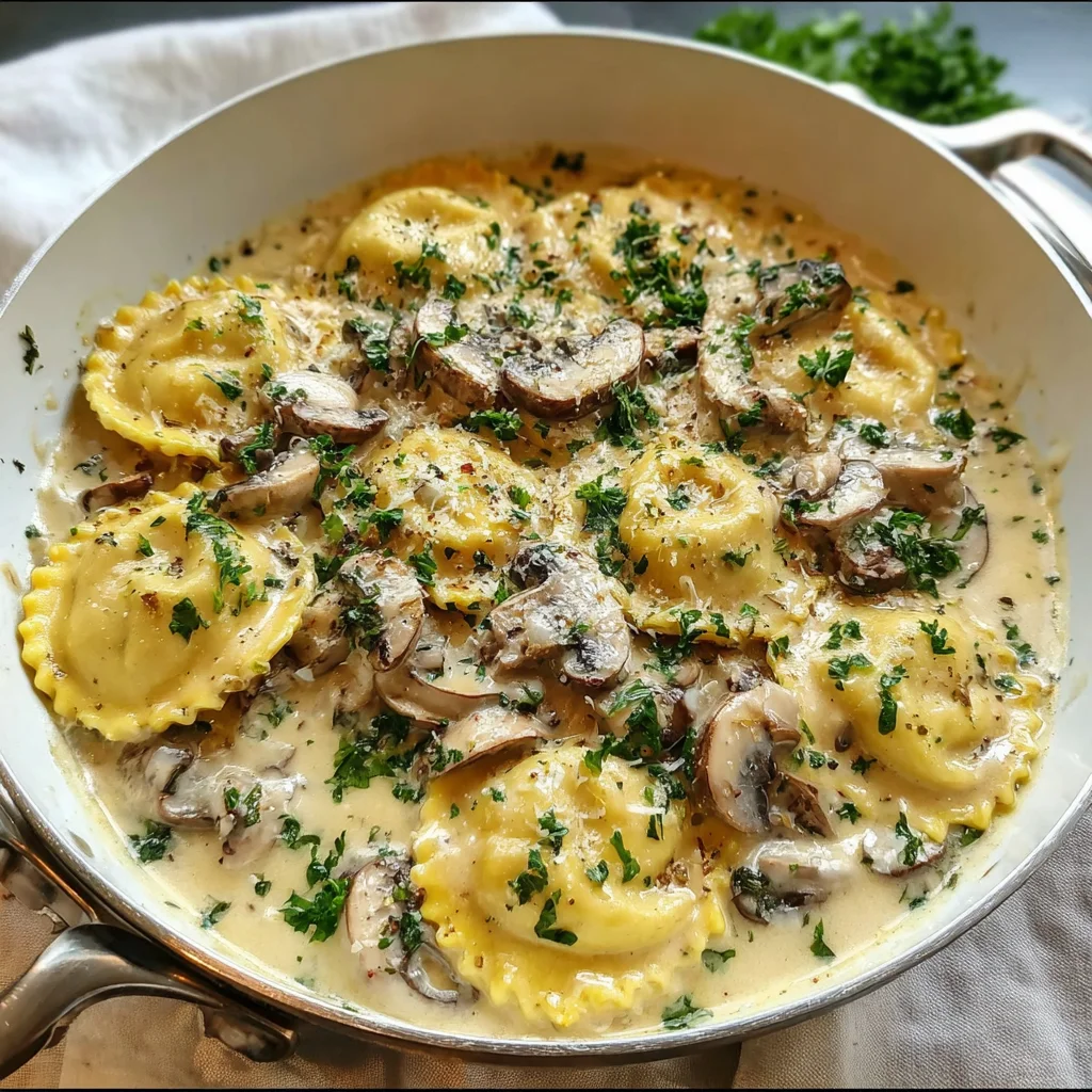 Mushroom Ravioli White Wine Sauce – Elegant, Creamy & Restaurant-Worthy!