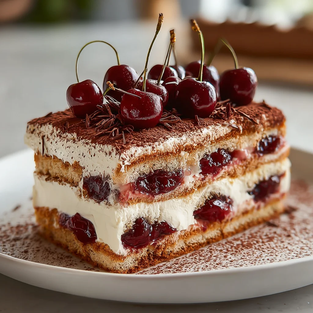 Cherry Amaretto Tiramisu – A Boozy, Fruity Twist on a Classic!