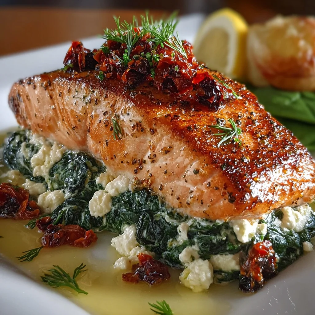 Stuffed Salmon with Spinach & Feta – Elegant, Healthy & Bursting with Flavor!