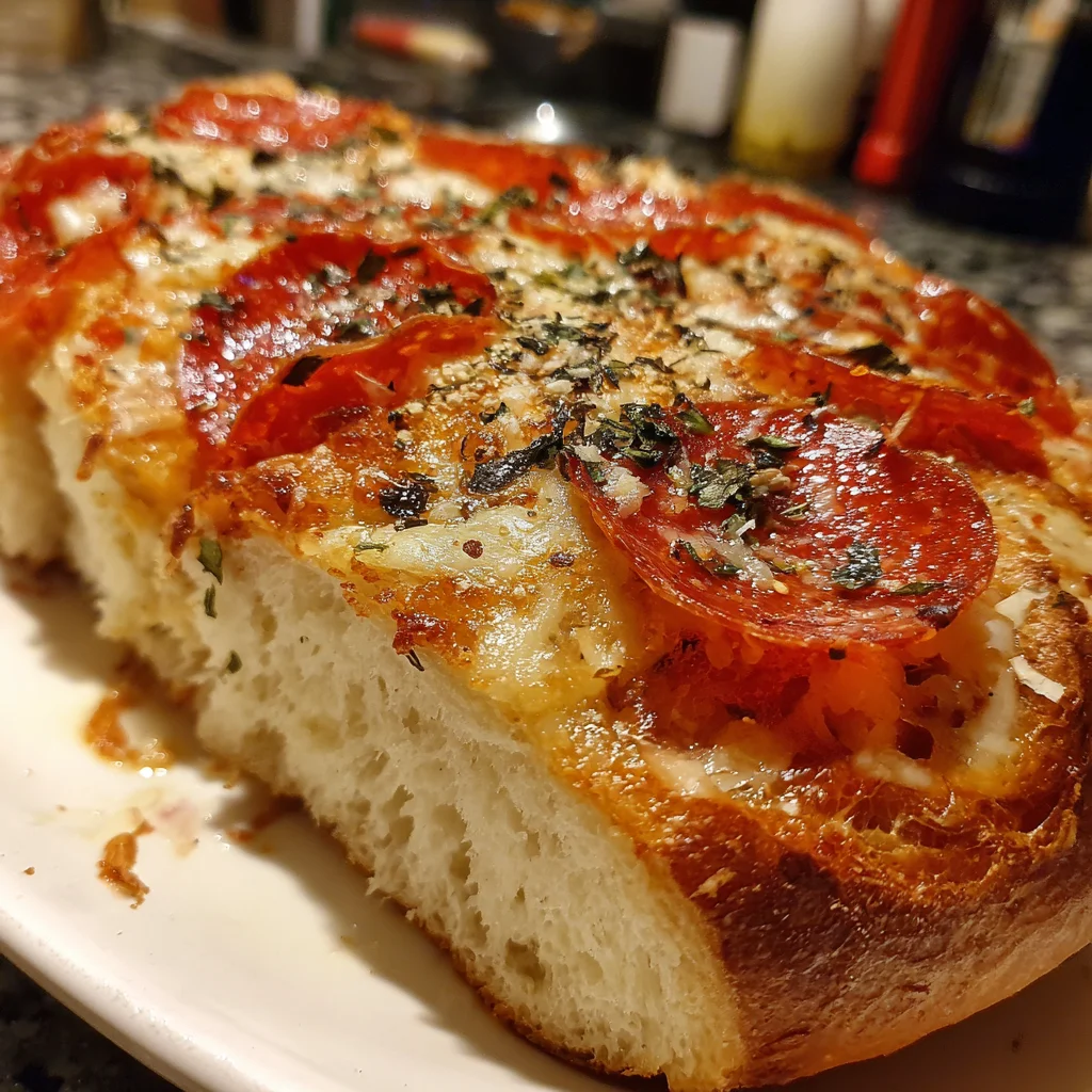 The Ultimate Cheesy Pepperoni Sourdough Pizza Bread