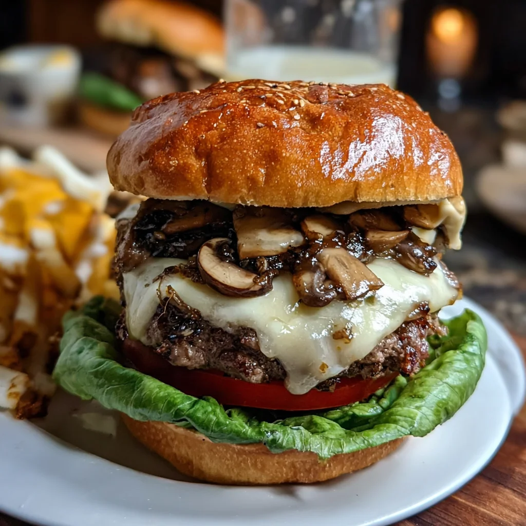 Mushroom Swiss Burger – Juicy, Savory & Melt-in-Your-Mouth Delicious!