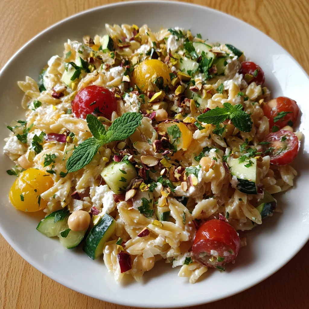 Herby Chickpea and Feta Pasta Salad