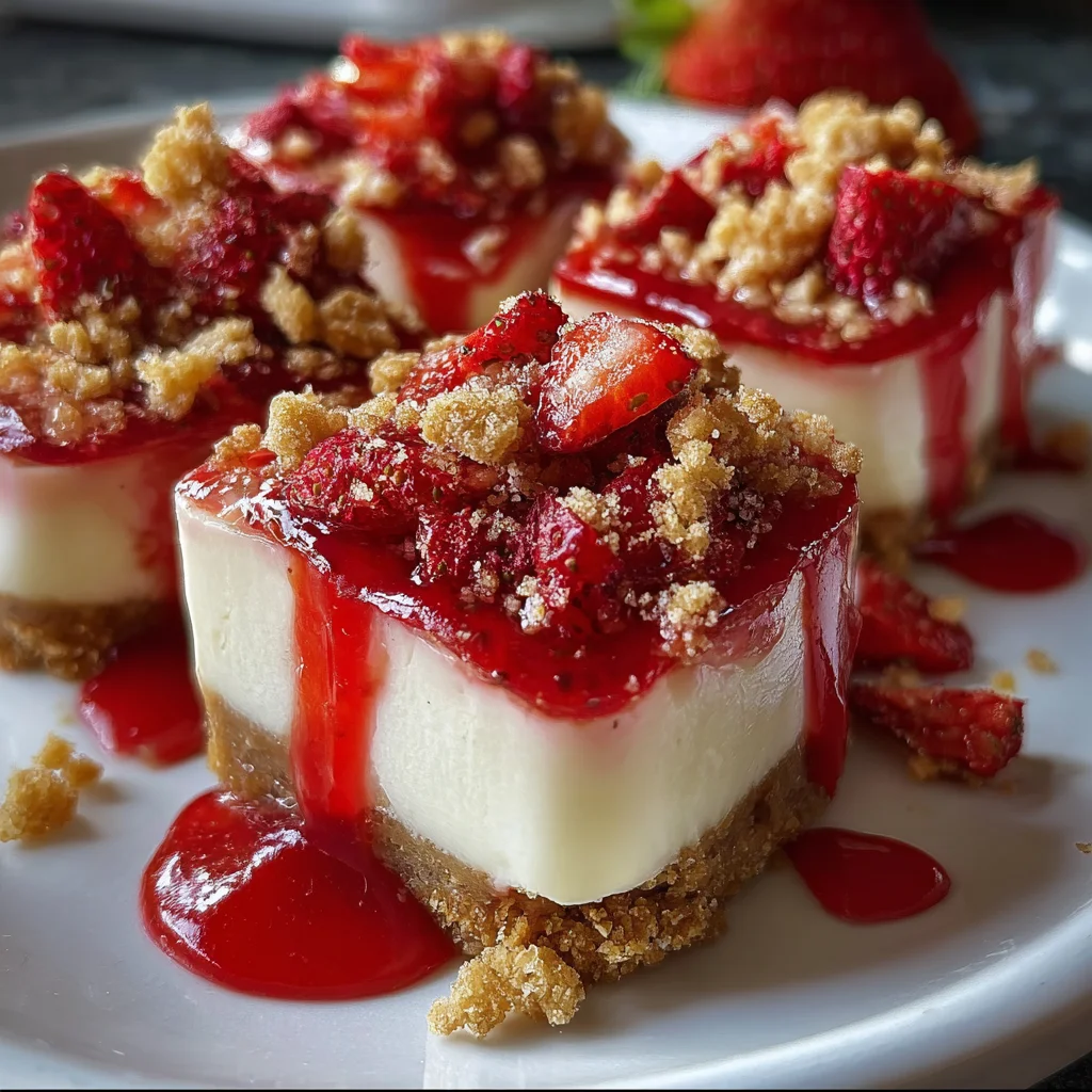Delightful Strawberry Crunch Cheesecake Chunks – Bite-Sized, Creamy & Irresistible!