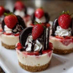 Mini Strawberry Oreo Cheesecakes – Creamy, Crunchy & Irresistible!