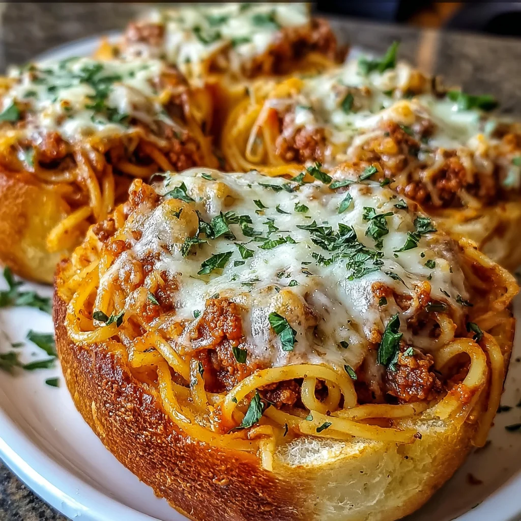 Spaghetti Garlic Bread Bowls – The Ultimate Carb-on-Carb Comfort Food!