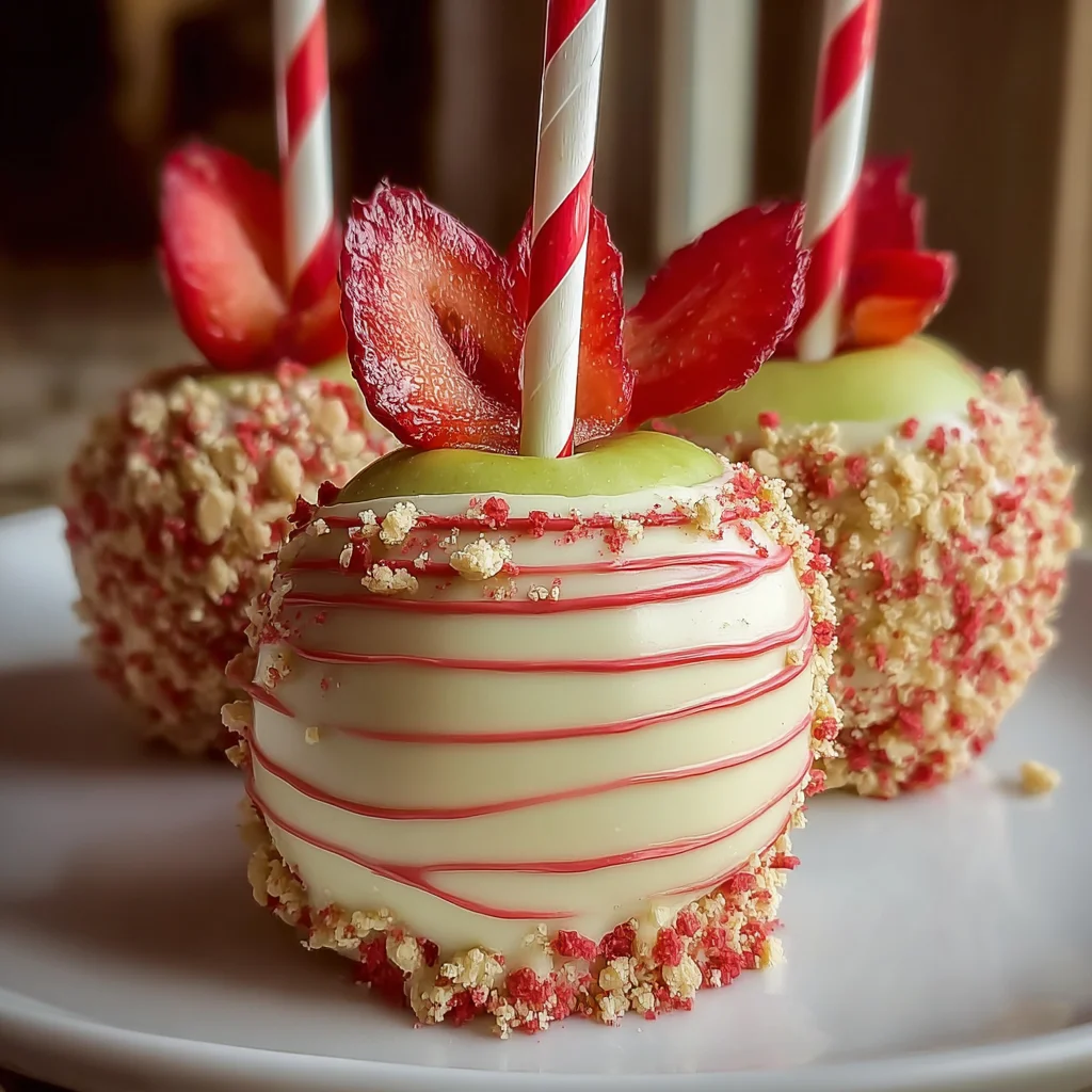Strawberry Shortcake Candy Apples – Sweet, Crunchy & Berry-Delicious!
