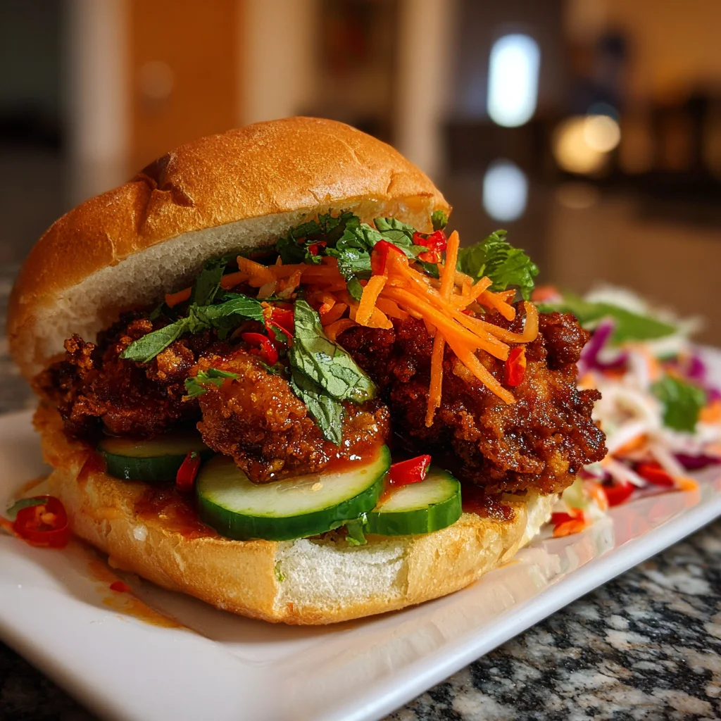 Thai Fried Chicken Sandwich – Crispy, Spicy & Packed with Flavor!