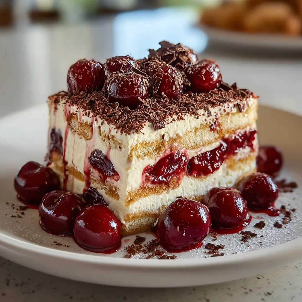 Cherry Amaretto Tiramisu – A Boozy, Fruity Twist on a Classic!
