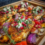 One-Pan Chicken Feta Pomegranate – A Vibrant, Flavor-Packed Feast!