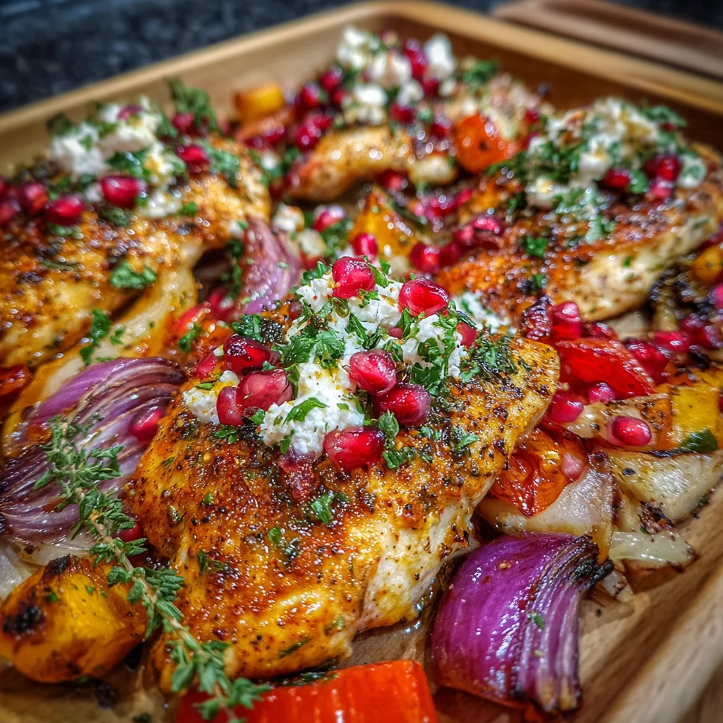 One-Pan Chicken Feta Pomegranate – A Vibrant, Flavor-Packed Feast!