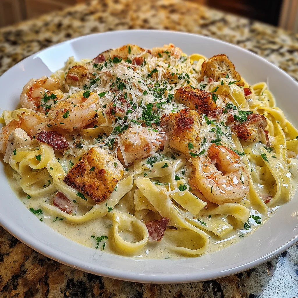 Creamy Chicken and Shrimp Alfredo The Ultimate Comfort Food!