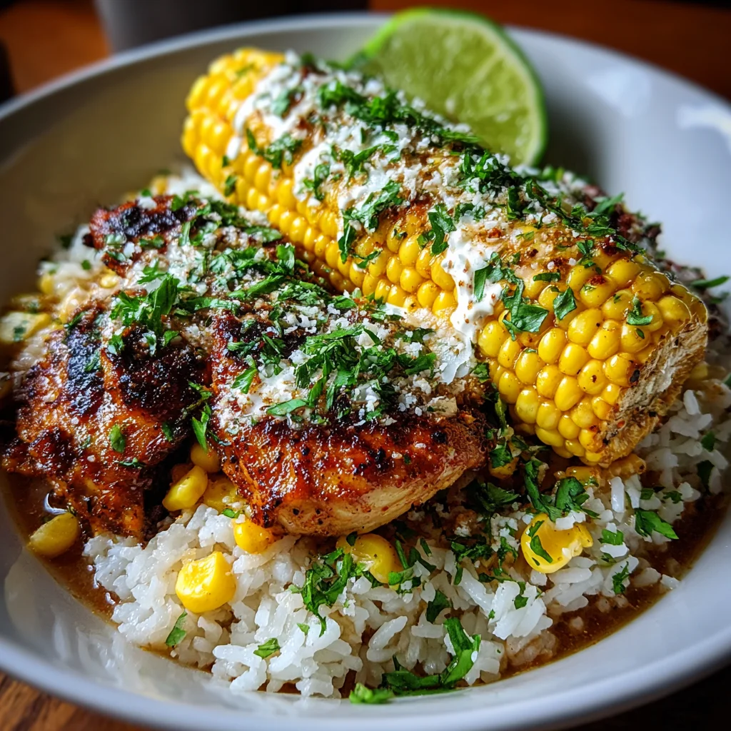 Street Corn Chicken Rice Bowl – Flavorful, Creamy & Packed with Zesty Goodness!