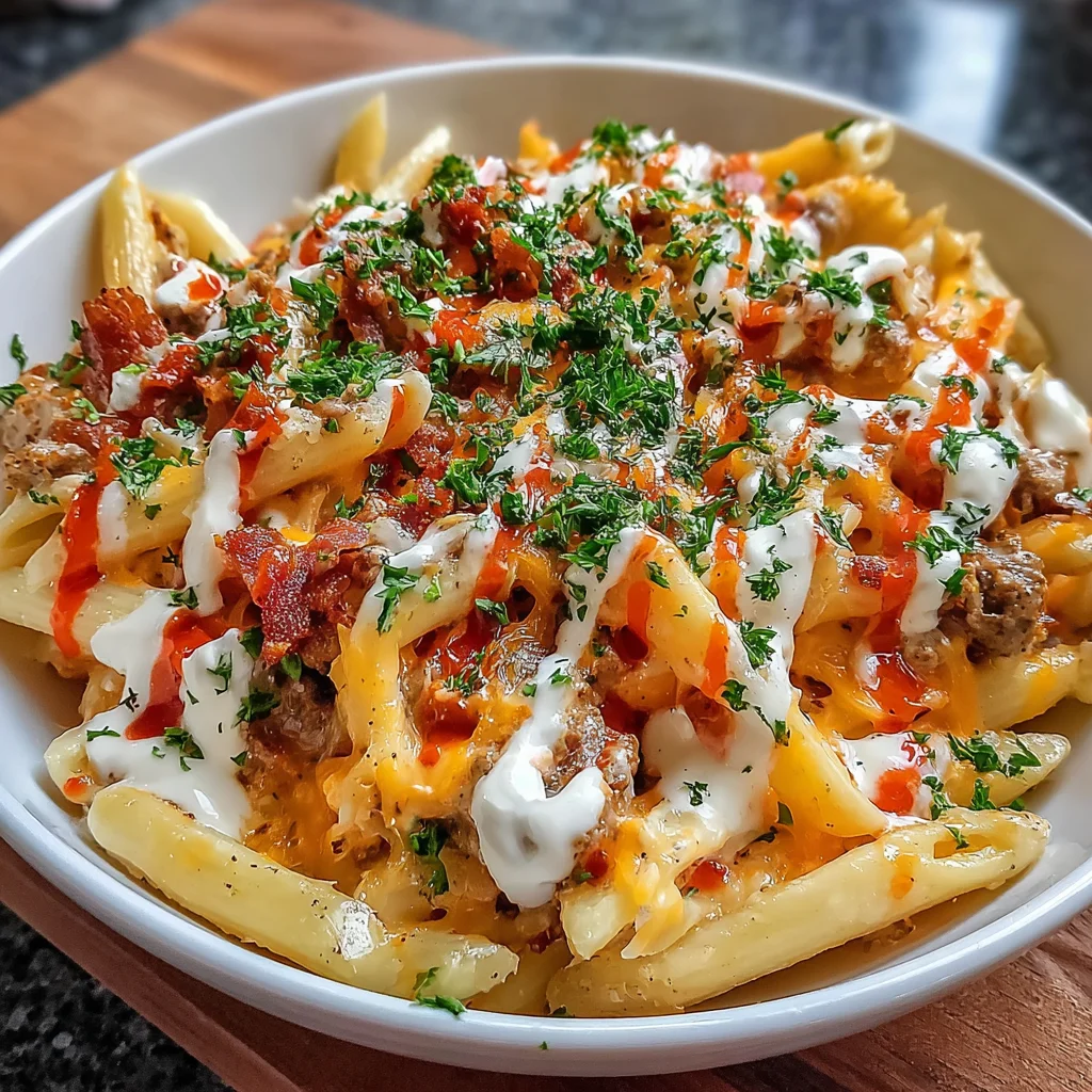 Loaded Bacon Cheeseburger Alfredo – Creamy, Cheesy & Packed with Flavor!