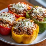 Classic Stuffed Bell Peppers with Beef & Rice – Comfort Food Made Healthy!