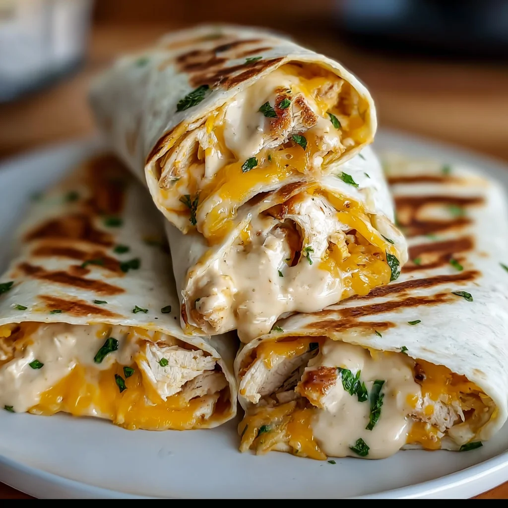 Cheesy Garlic Chicken Wraps – The Ultimate Quick & Comforting Meal!