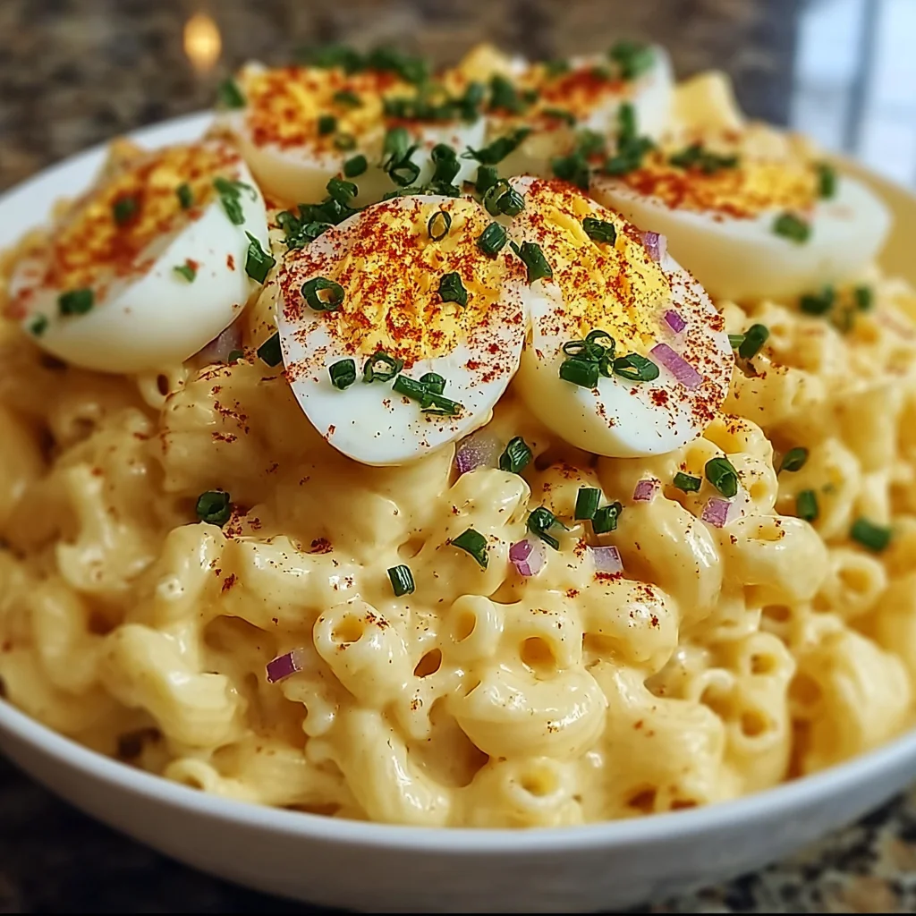 Deviled Egg Macaroni Salad – Creamy, Tangy & Packed with Flavor!