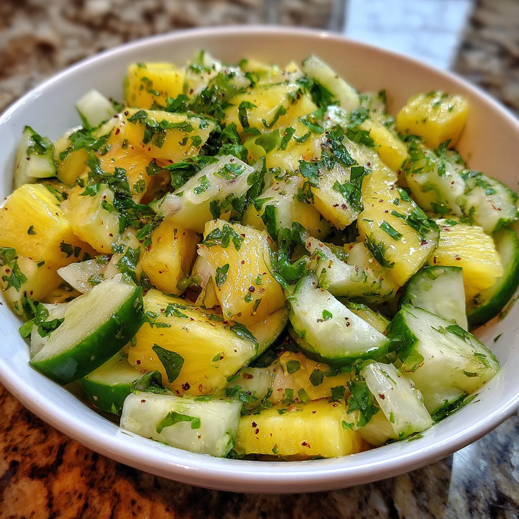 Pineapple Cucumber Lime Salad – Refreshing, Tropical & Crunchy!