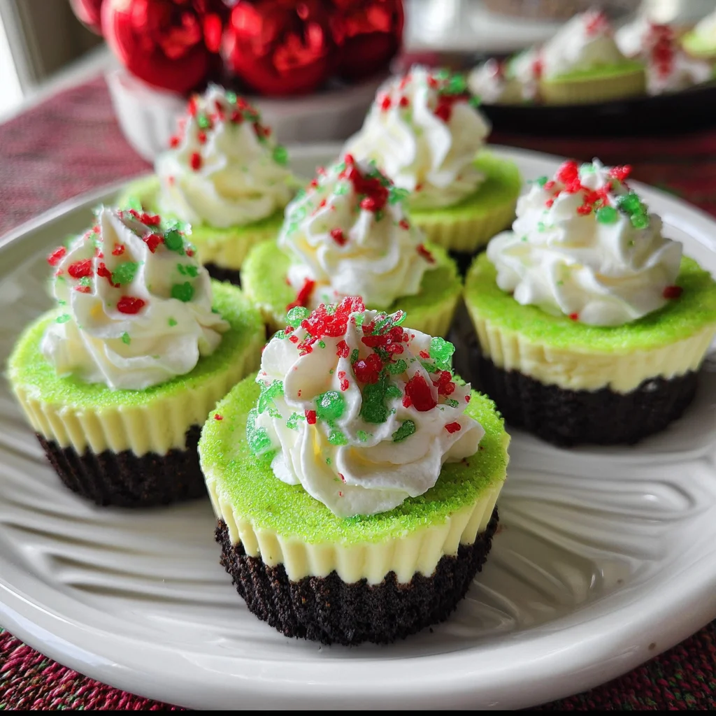 Grinch Mini Cheesecakes – The Adorable, Festive Treat Stealing Hearts This Holiday!