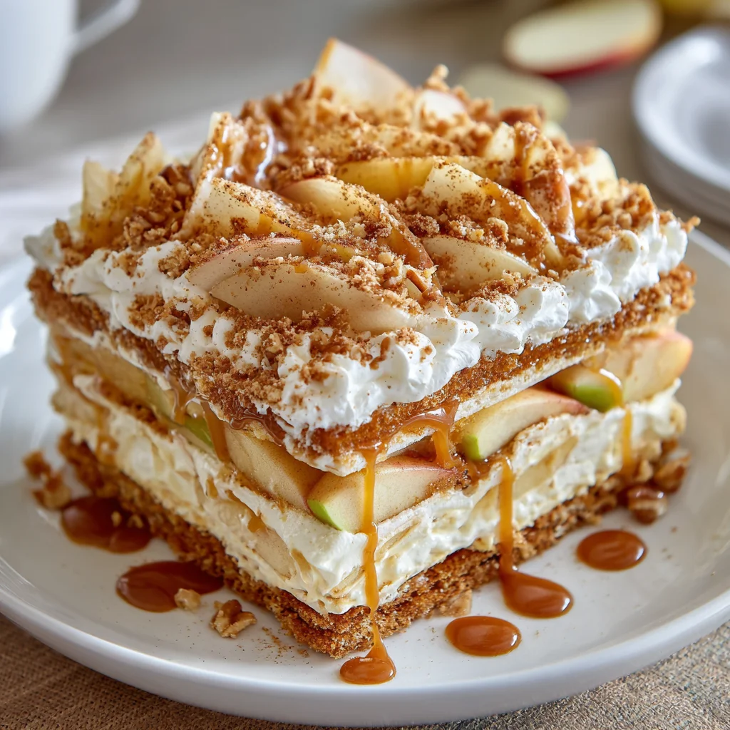 Cozy Caramel Apple Eclair Cake | Taste of Nostalgia