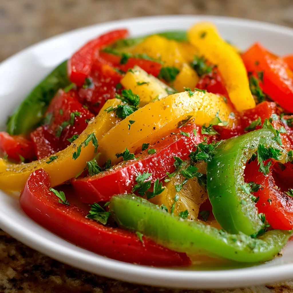 Tricolor Bell Pepper Salad – Crisp, Colorful & Bursting with Flavor!