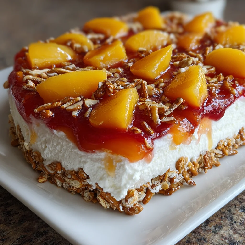 Summer Is Calling with Peach Pretzel Salad – Sweet, Salty & Totally Irresistible!