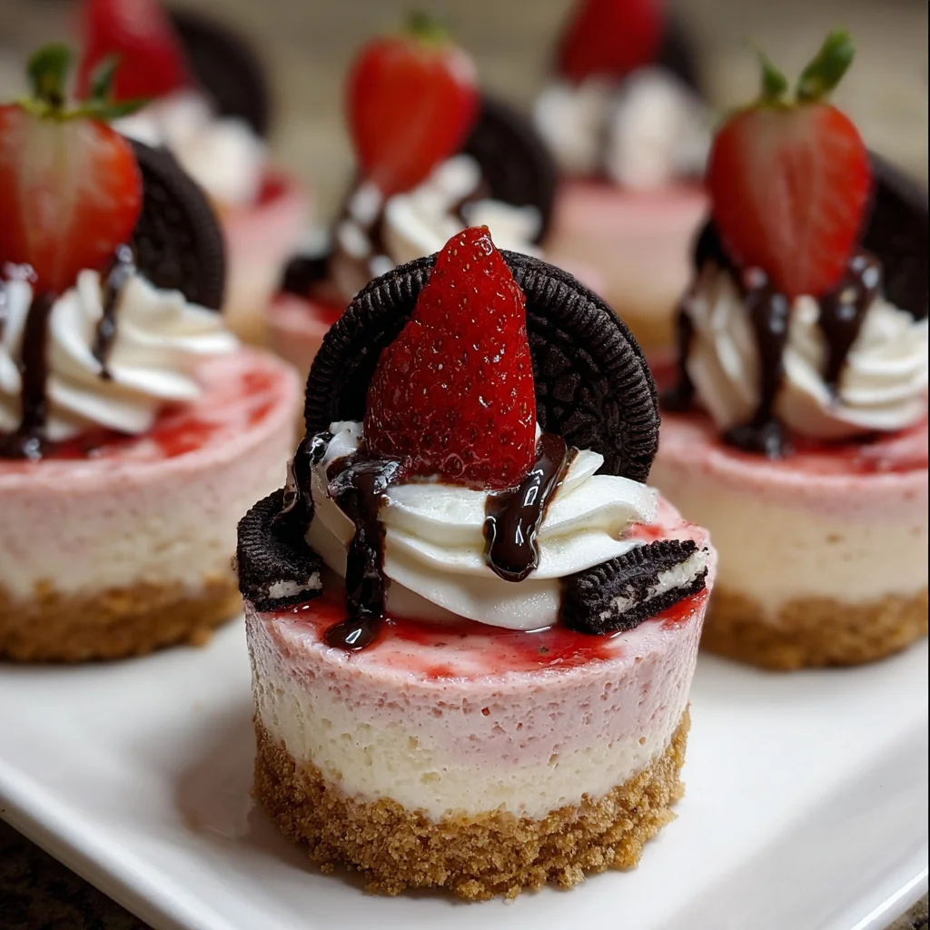 Mini Strawberry Oreo Cheesecakes – Creamy, Crunchy & Irresistible!