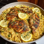 One-Skillet Creamy Lemon Chicken Orzo – Bright, Comforting & Done in 30 Minutes!