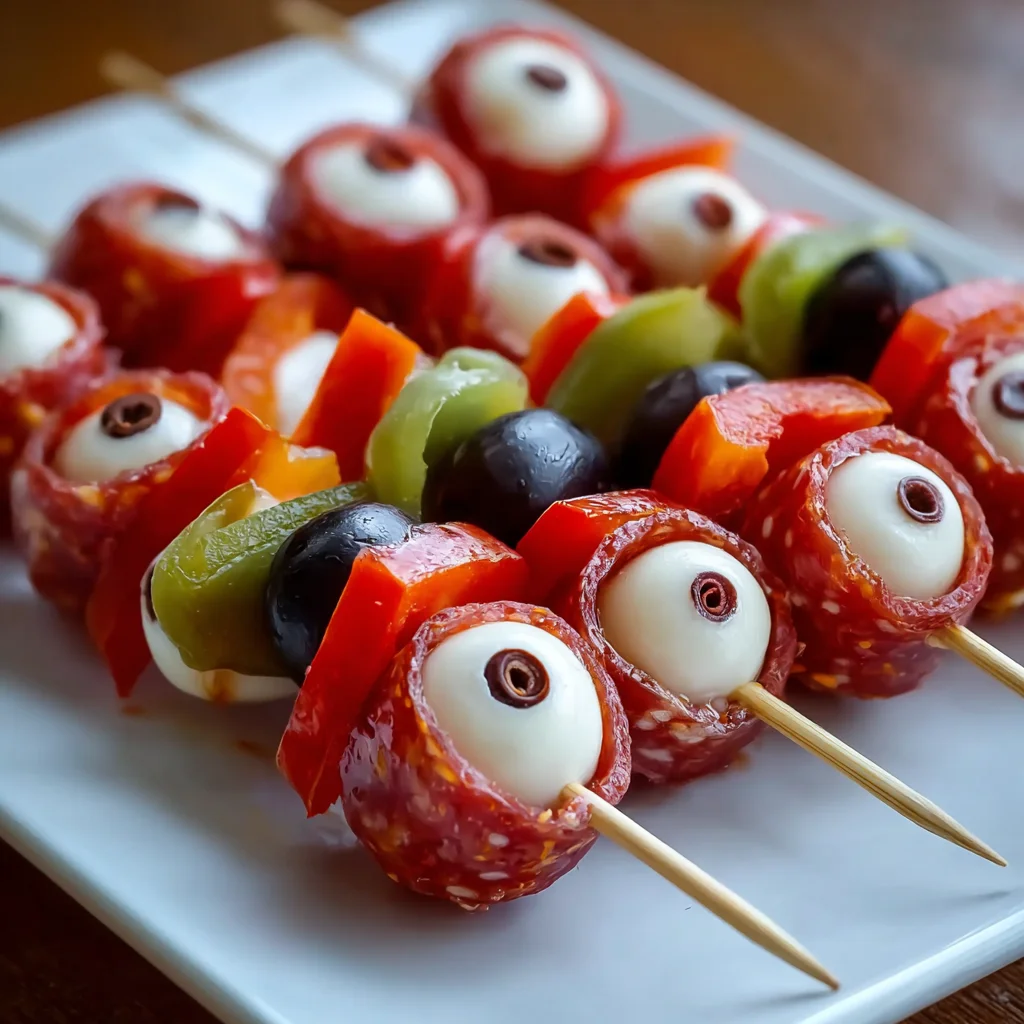 Skewered Salami Eyeballs – Spooky, Savory & Perfect for Halloween!