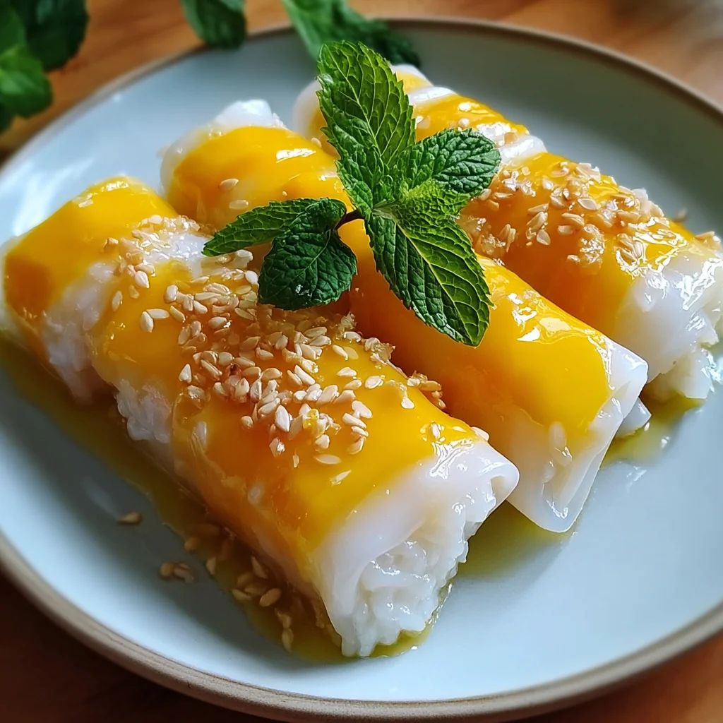 Sweet Mango Sticky Rice Rolls – Tropical, Chewy & Irresistible!