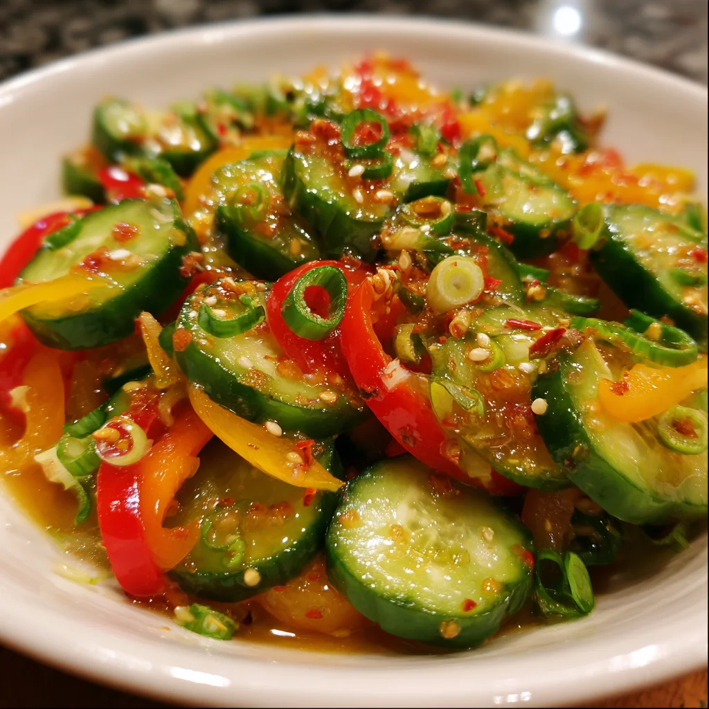 Cucumber Sweet Pepper Salad – The Crunchiest, Most Refreshing Side!