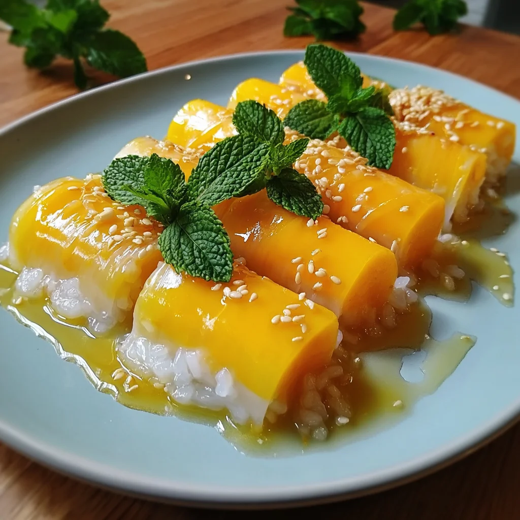 Sweet Mango Sticky Rice Rolls – Tropical, Chewy & Irresistible!
