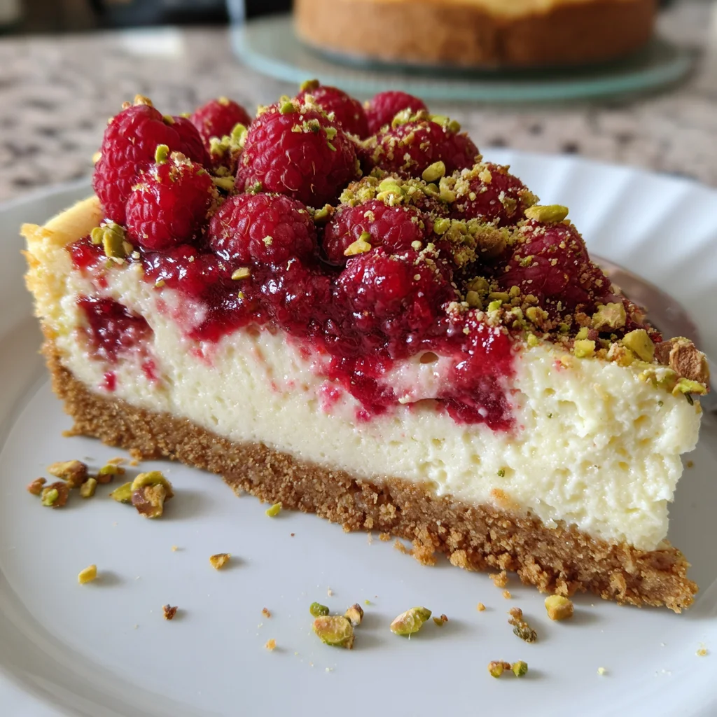 Pistachio Raspberry Cheesecake – Creamy, Nutty & Berry-Perfect!