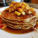 Apple Pie Pancakes – Fluffy, Spiced & Drizzled with Vanilla Maple Syrup!