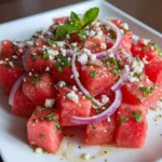 Watermelon Feta Mint Salad – Sweet, Salty & So Refreshing!