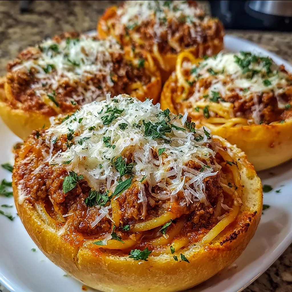 Spaghetti Garlic Bread Bowls – The Ultimate Carb-on-Carb Comfort Food!