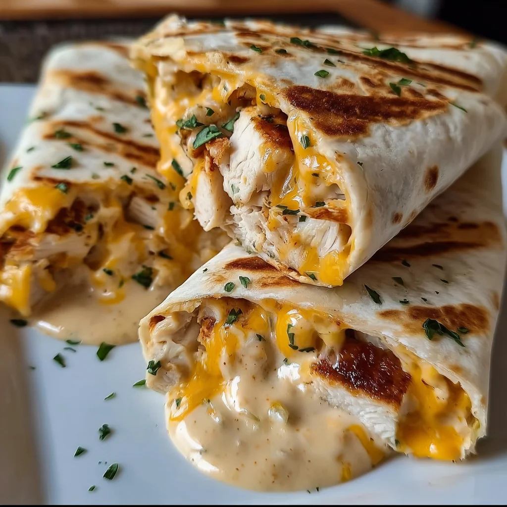 Cheesy Garlic Chicken Wraps – The Ultimate Quick & Comforting Meal!
