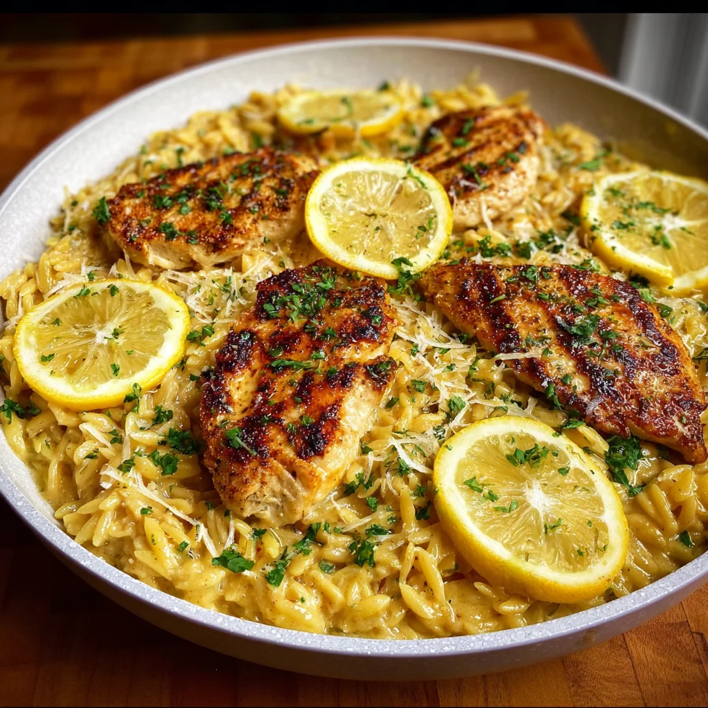 One-Skillet Creamy Lemon Chicken Orzo – Bright, Comforting & Done in 30 Minutes!