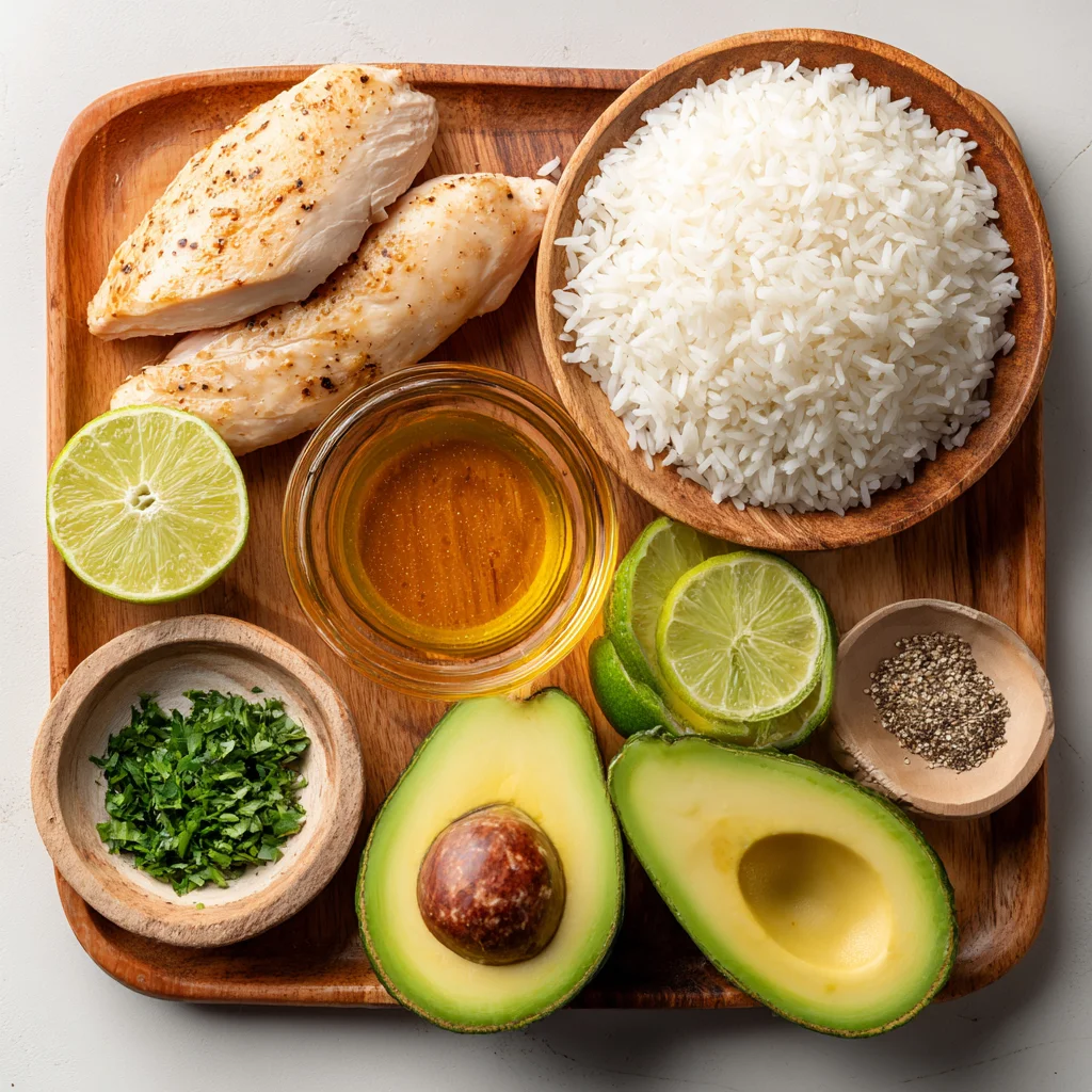 Honey Lime Chicken & Avocado Rice Stack – Fresh, Zesty & Packed with Flavor!