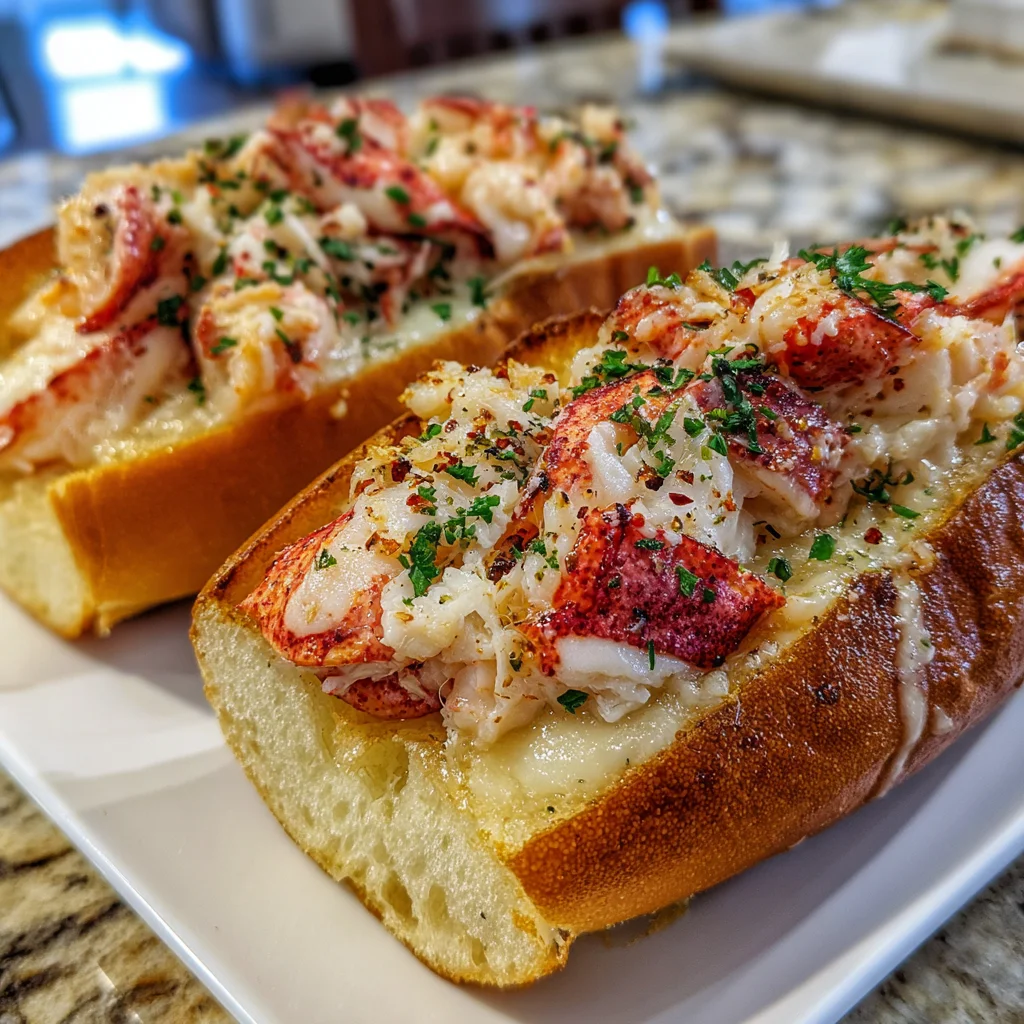 Lobster-Stuffed Garlic Bread Boats – Buttery, Cheesy & Totally Indulgent!