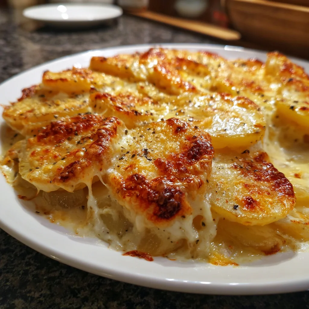 Cheesy Garlic Potatoes Gratin – Creamy, Buttery & Irresistibly Delicious!