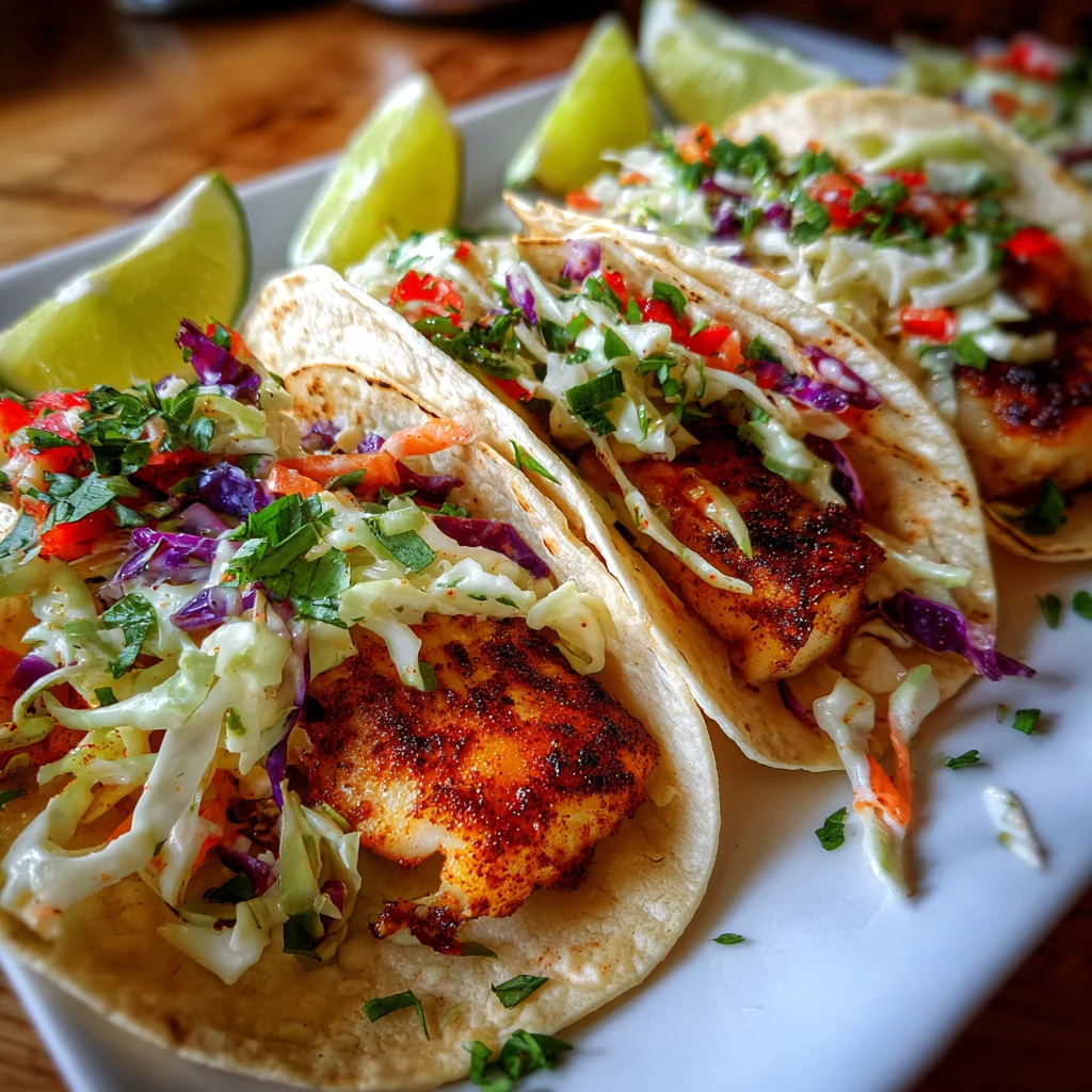 Fish Tacos with Cabbage Slaw – Fresh, Zesty & Perfectly Crunchy!