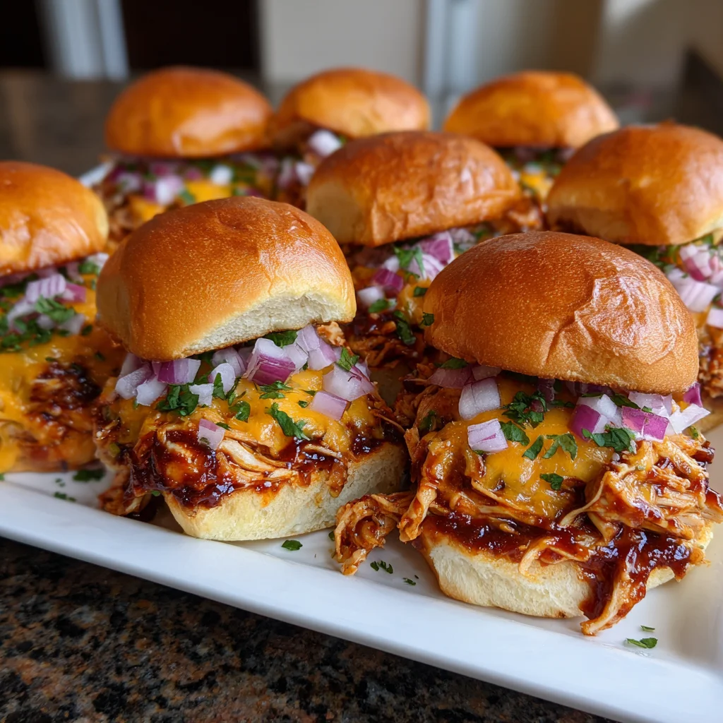 BBQ Chicken Slider Buns – Saucy, Cheesy & Crowd-Pleasing!