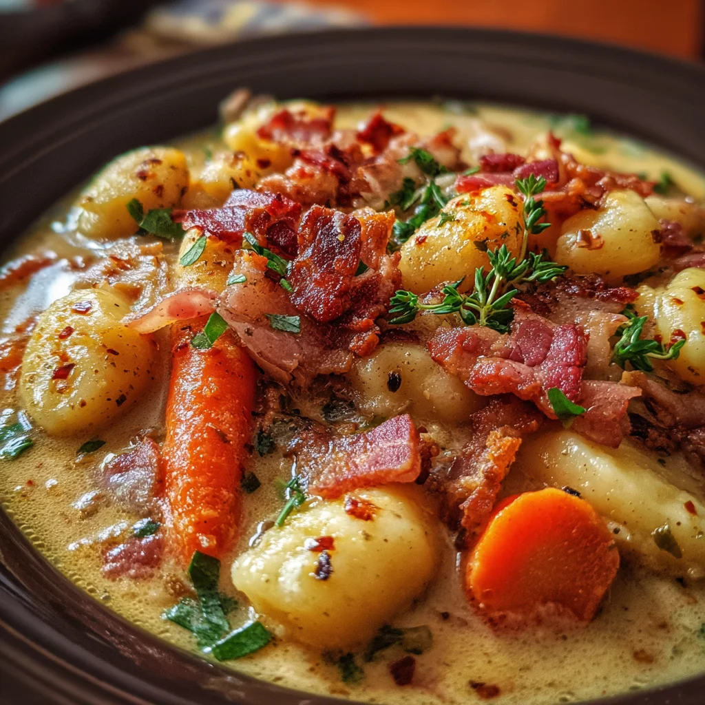 Bacon Cheddar Gnocchi Soup – Creamy, Smoky & Comfort in Every Spoonful!