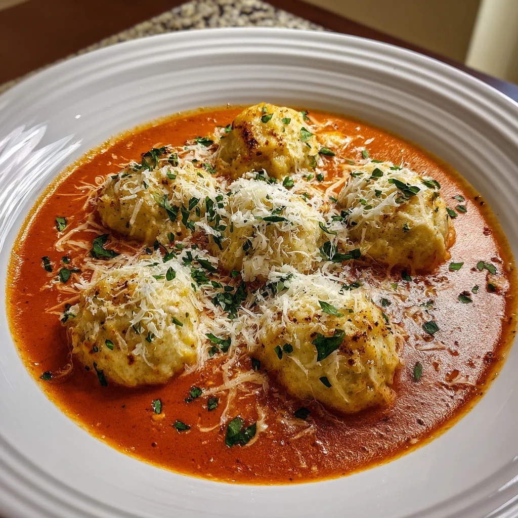 Tomato Soup with Cheese Dumplings – Creamy, Comforting & Full of Flavor!