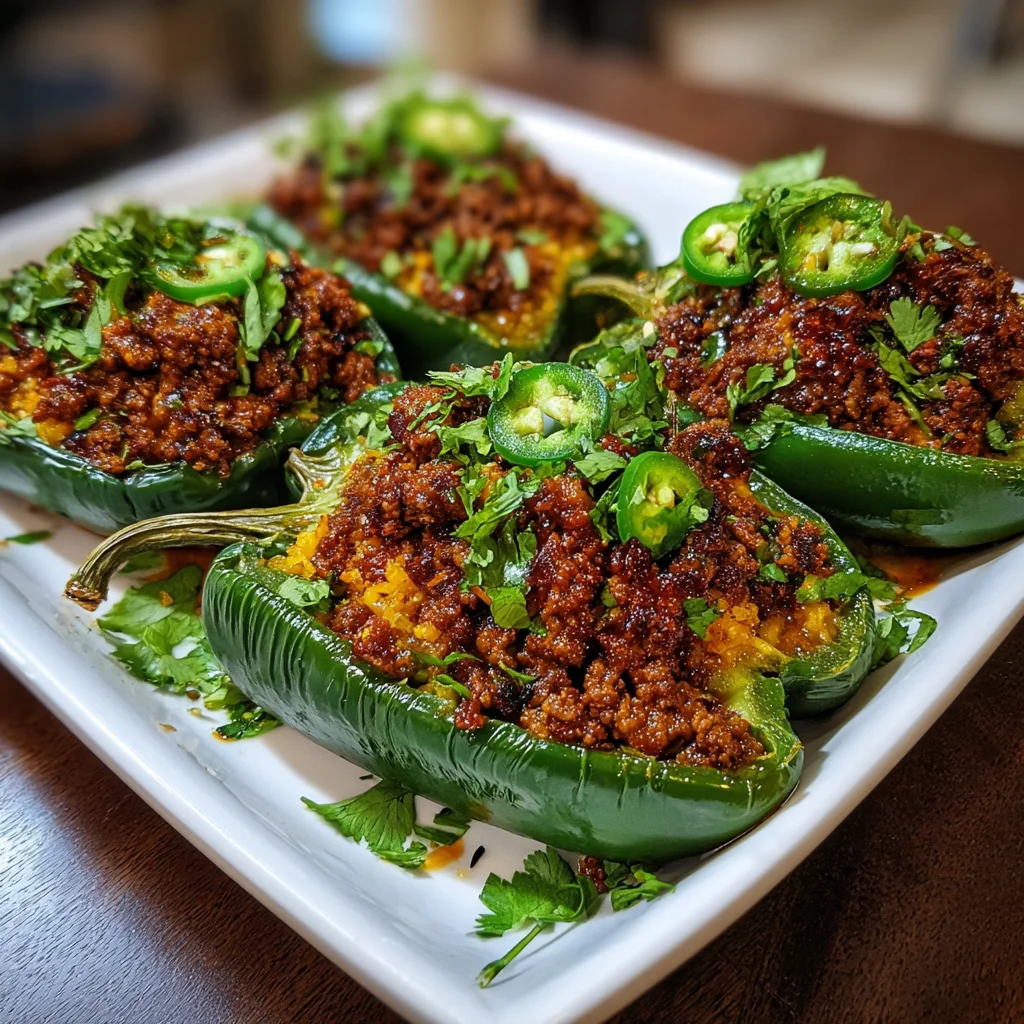 Teriyaki Ground Beef Poblano Peppers – Sweet, Savory & Perfectly Spiced!