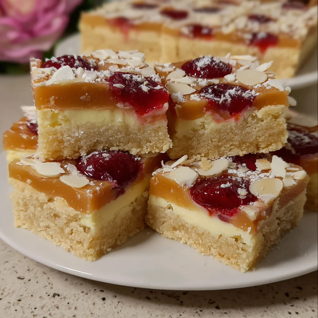 Cherry Bakewell Millionaire’s Shortbread – Buttery, Layered & Utterly Luxurious!